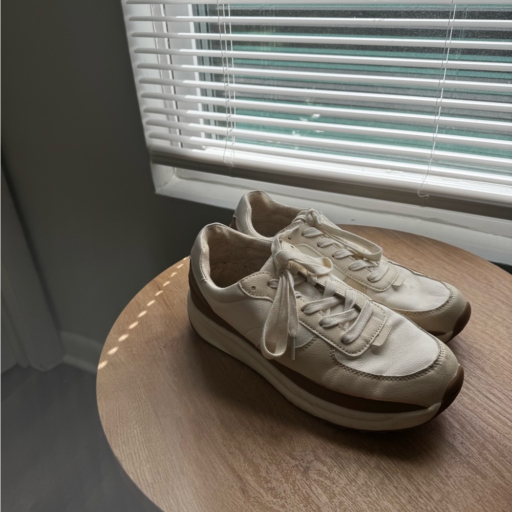 Women's Cream and Brown Sneakers